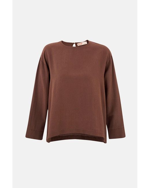 Hiccup Brown Linen Blend Chocolate Top
