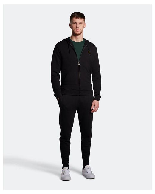 Lyle & Scott Black Zip Through Hoodie Plus for men