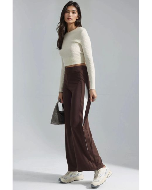 Hiccup Brown Modal Touch Stripe Detail Pants