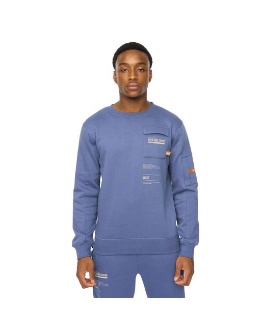 Duck and Cover Blue Applewood Sweatshirt (Denim) for men