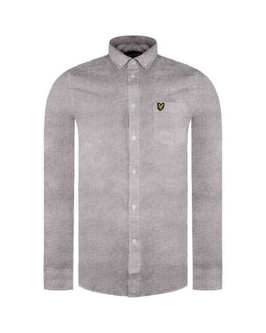 Lyle & Scott Gray Long Sleeve Regular Fit Light Weight Oxford Shirt Lw1302Vtr Z835 for men