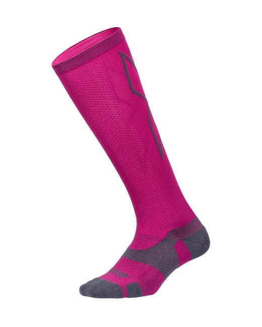 2xu Pink Light Cushion Full Hot/ Length Socks Nylon