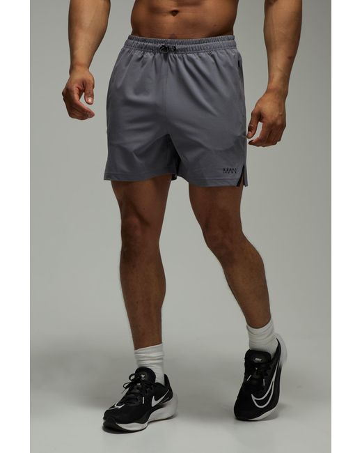 BoohooMAN Gray Active Stretch Woven Bungee Adjuster 7Inch Shorts for men