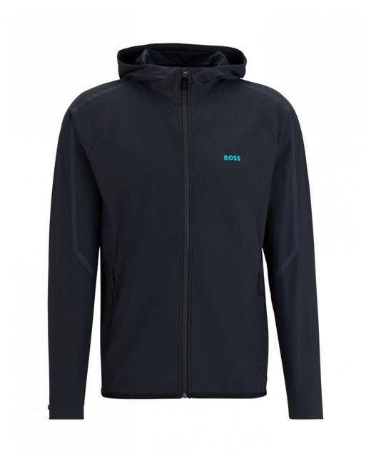 Boss Blue Boss Sicon Active 1 Zip-Up Hoodie With Decorative Reflective Details