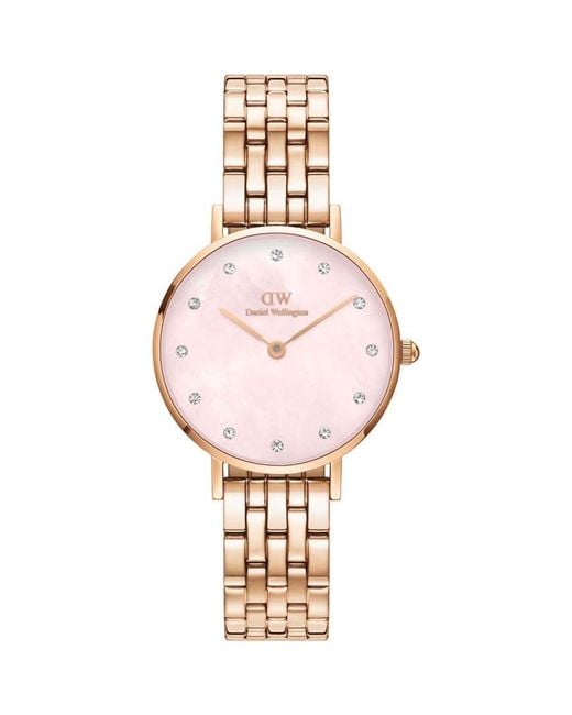 Daniel Wellington Pink Dw00100617 Ladies Petite Link 28Mm Watch