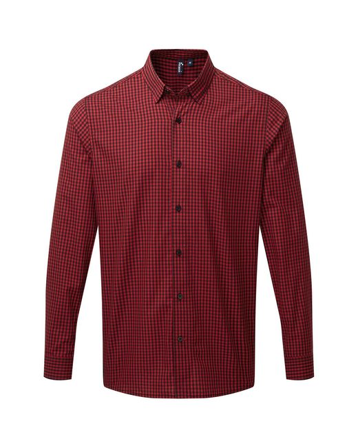 PREMIER Red Maxton Checked Long-Sleeved Shirt for men