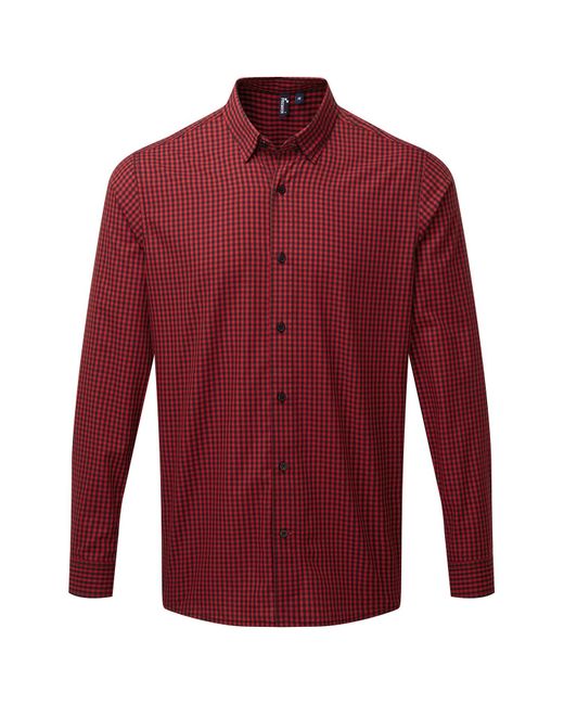 PREMIER Red Maxton Checked Long-Sleeved Shirt for men