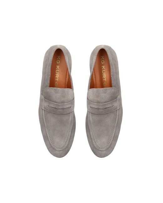 KG by Kurt Geiger White Suede Freddy Loafers for men