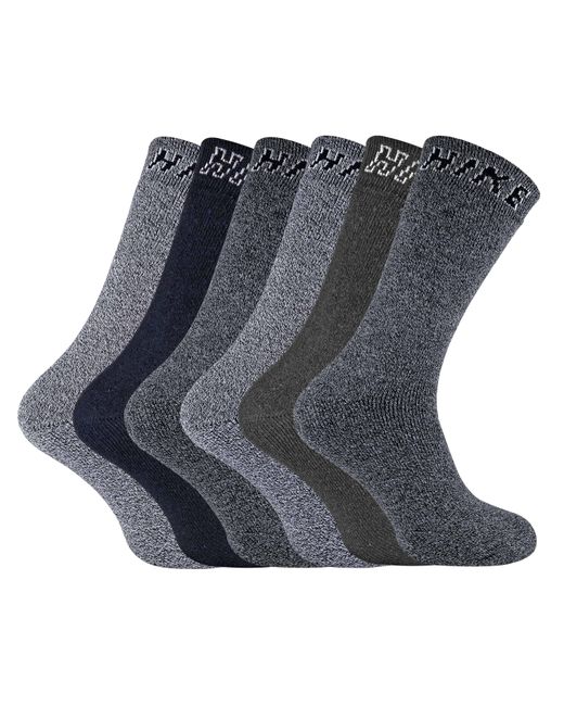 Sock Snob Blue 6 Pairs Hike Summer Breathable Cotton Hiking Socks for men