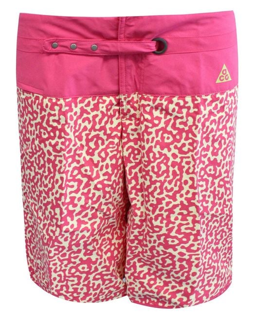 Nike Pink Acg All Over Print Board Swim Shorts 299256 684 A77B Textile