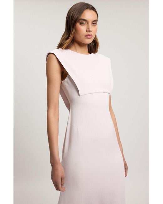 Karen Millen Pink Compact Stretch Viscose Maxi Dress