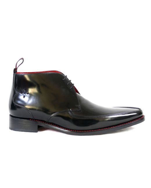 Jeffery West Black Harrison Guitar Polish Apron Chukka Boot Leather for men