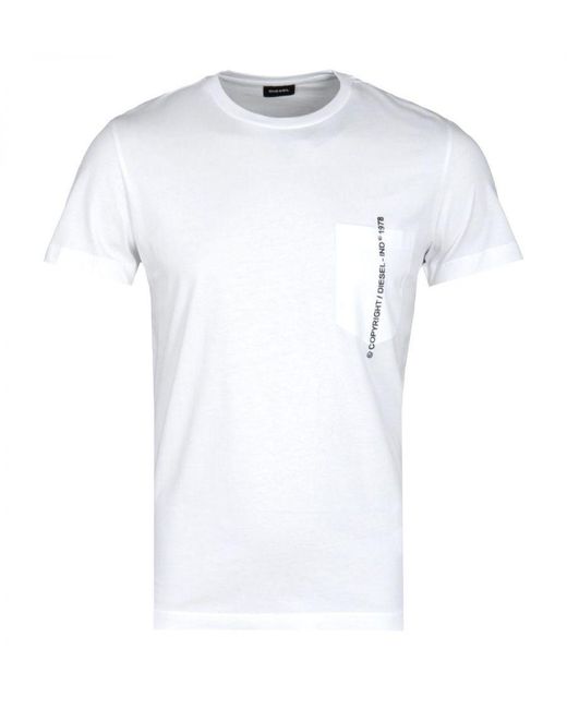 DIESEL White T-Shirt T-Rubin Cotton for men