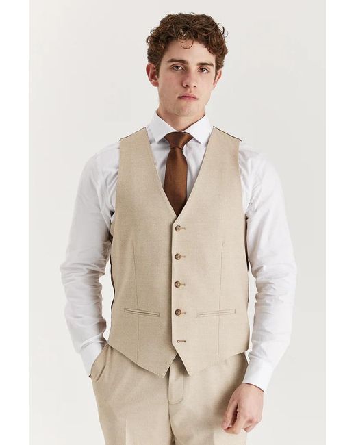 Paul Andrew Natural Lightweight Summer Wedding Party Waistcoat for men
