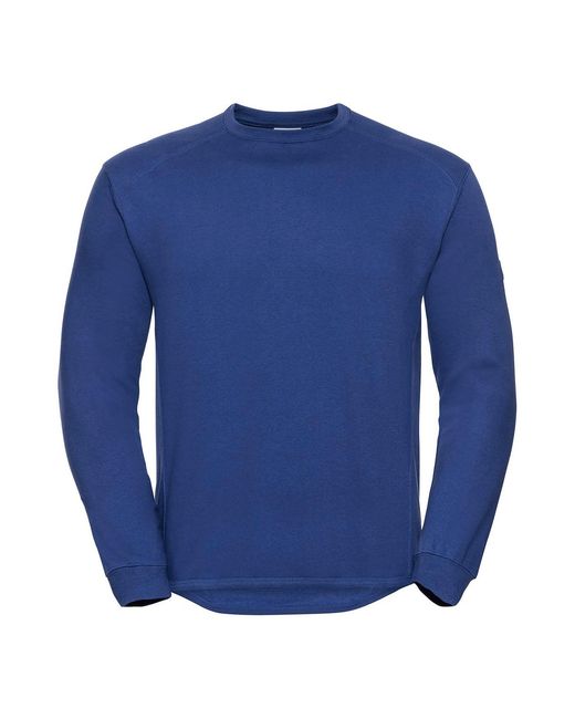 Russell Blue Crew Neck Sweatshirt with Logo for men