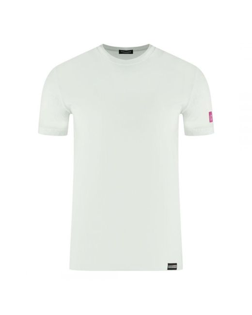 DSquared² White Icon Box Logo On Sleeve Underwear T-Shirt for men