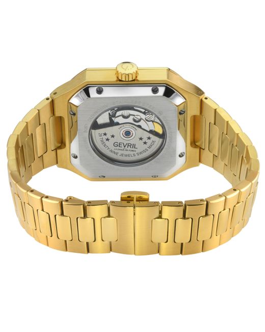 Gevril Metallic Grand Concourse Swiss Automatic Sa100 Decorated Movement With Custom Rotor Cotes De Geneve And Perlage Finishing Watch for men