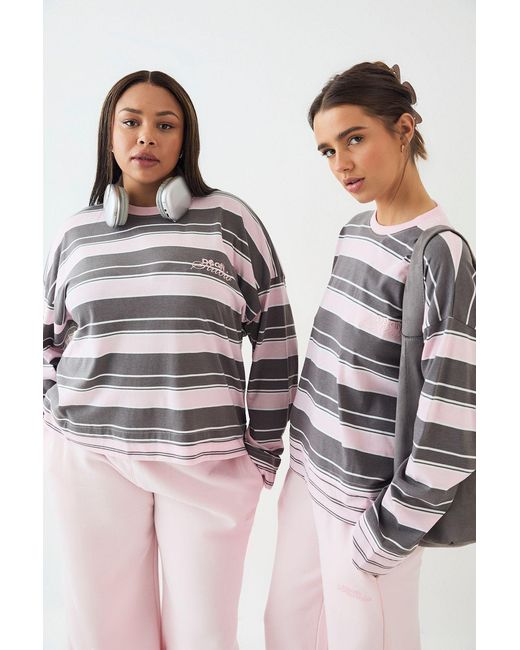 DSGN Studio Pink Stripe Long Sleeve T-Shirt