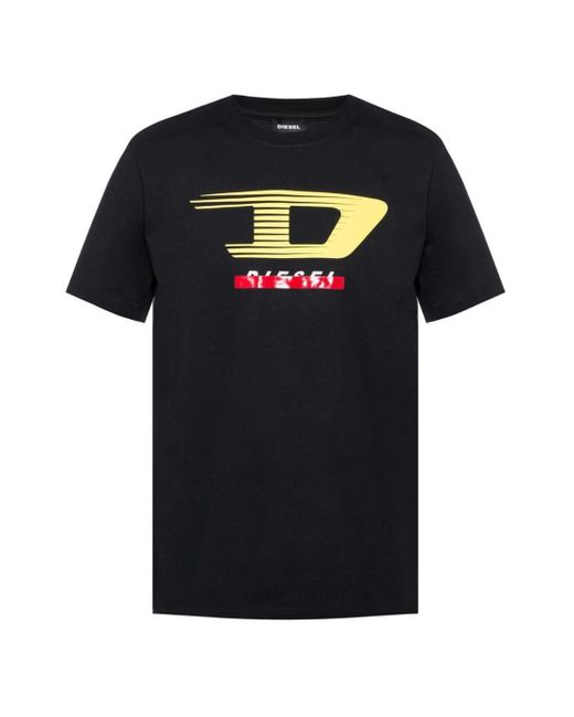 DIESEL Black T-Just-Y4 D Logo T-Shirt Cotton for men