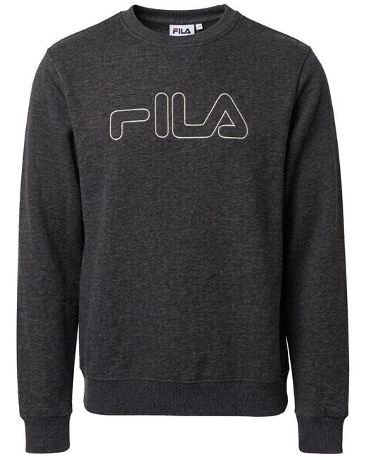 Fila Black Charcoal Marl Jude Graphic Logo Sweatshirt for men