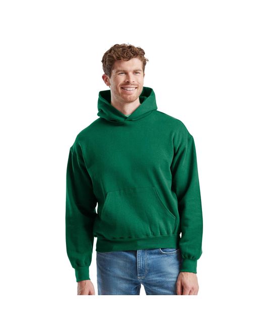 Fruit Of The Loom Green Supercotton Hoodie (College)