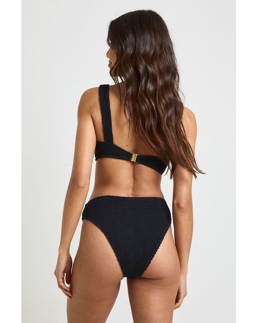 Boohoo Black Trim Centre Scoop Neck Bikini Top & High Waist Bottoms