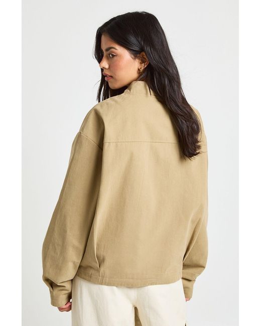 Boohoo Natural Twill Bomber Jacket