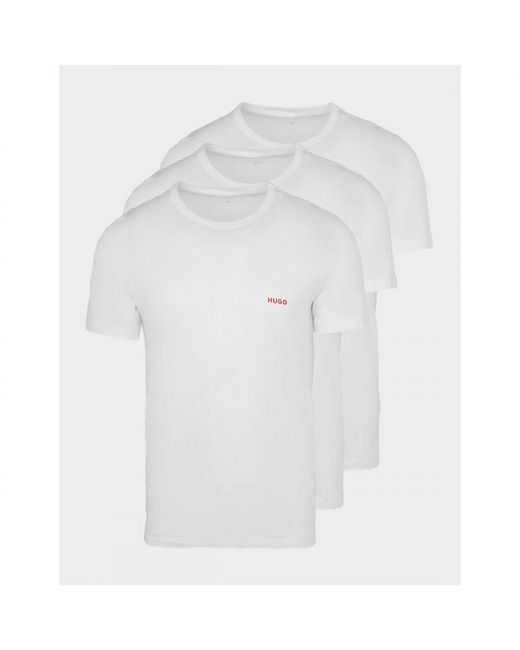 Boss White Cotton Underwear Logo-Print T-Shirts 3 Pack for men