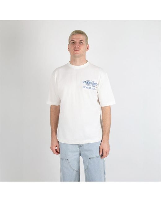 Criminal Damage White Oversize Fit Lettering Crew Neck T-Shirt for men