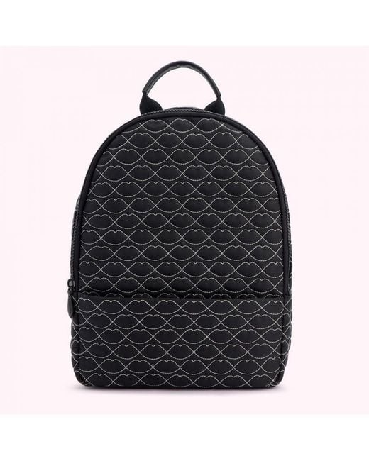 Lulu Guinness Quilted Lips Tony Backpack in Black Lyst UK