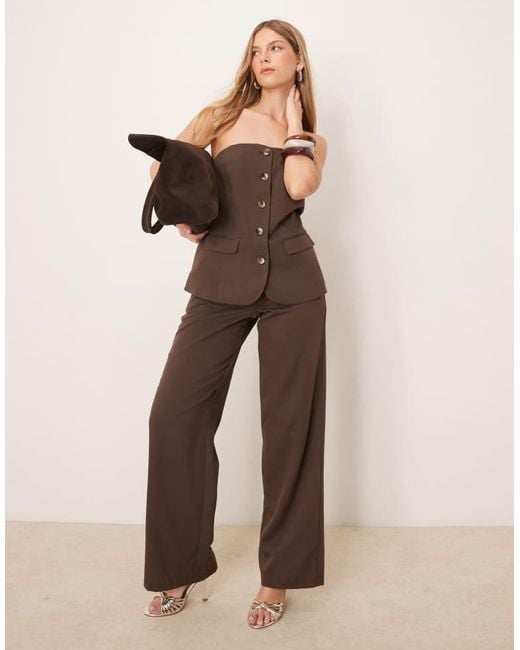 Vila Brown Bandeau Detail Waistcoat Co-Ord