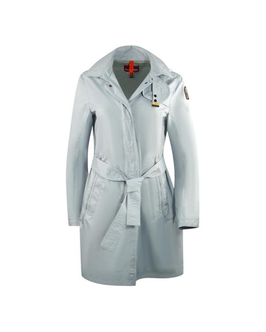 Parajumpers Blue Avery Vapur Hooded Trench Jacket Polyester/Polyamide