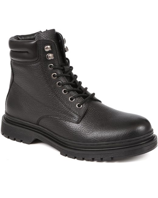 Jones Bootmaker Black Elio Leather Lace Up Boots for men