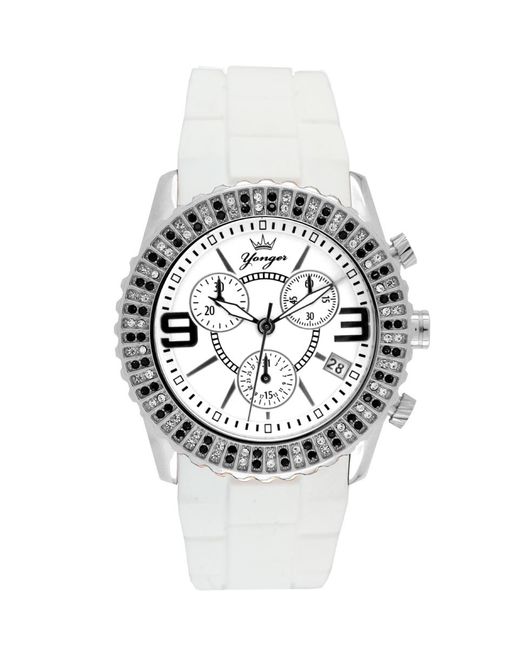 Yonger & Bresson Metallic And Band With Dial Watch Rubber