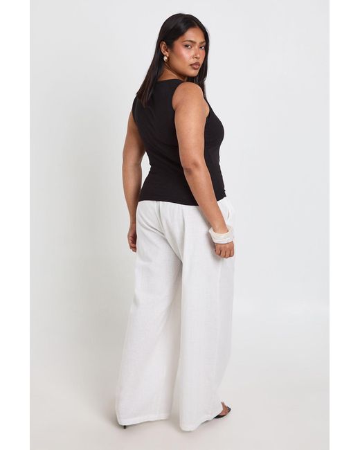 Boohoo Black Plus Button Detail Sheer Top