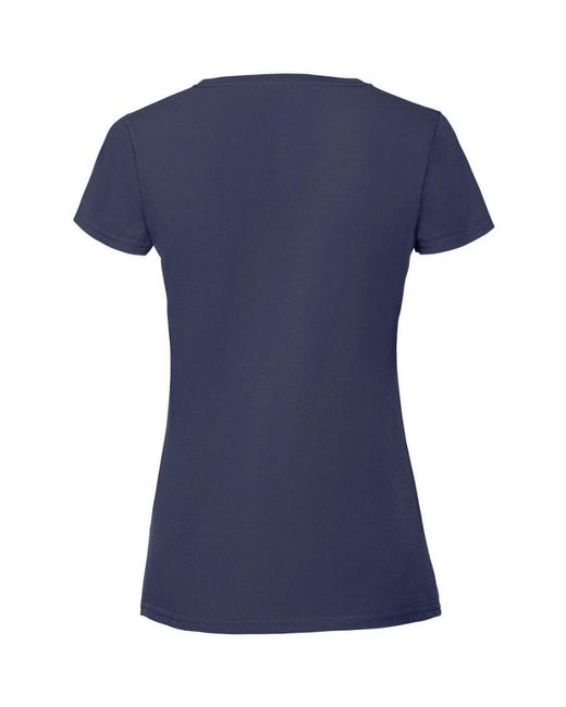 Fruit Of The Loom Blue Ladies Ringspun Premium T-Shirt (Ultramarine)