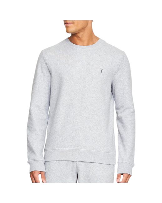 AllSaints Gray Pullover Jumper Cotton Sweater for men
