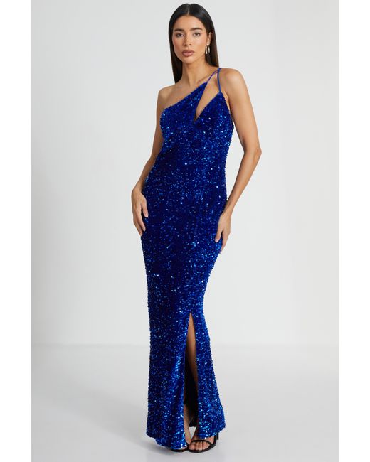 Quiz Blue Royal Sequin Maxi Dress