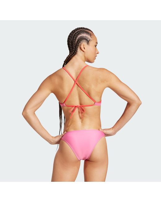Adidas Red Padded Colorblock X-Back Bikini