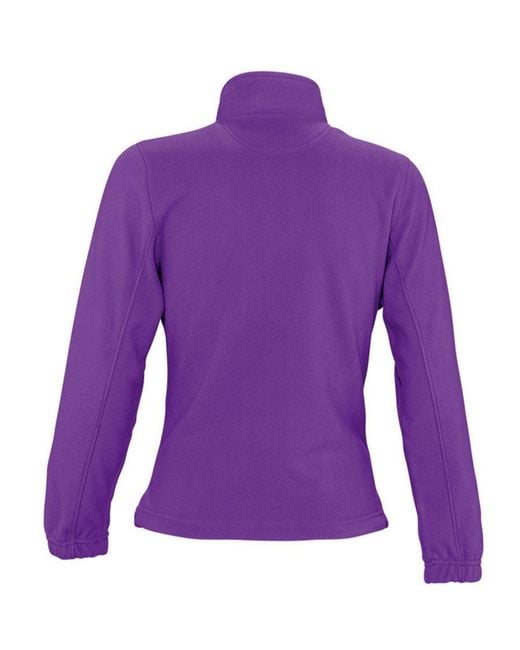 Sol's Purple Ladies North Full Zip Fleece Jacket (Dark)