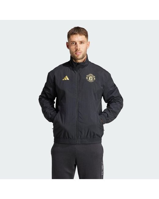 Adidas Originals Black Manchester United Stone Roses Anthem Jacket for men