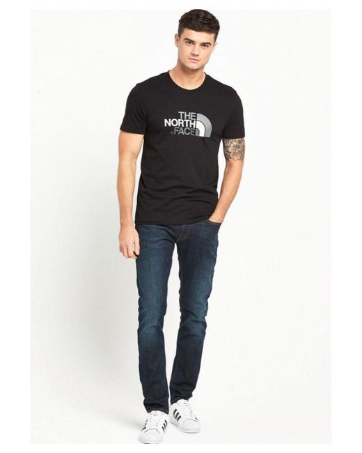 The North Face T Shirt Ss Easy Tee Black Cotton for men