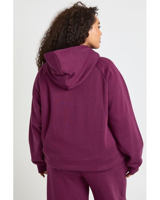 Boohoo Purple Plus Core Basic Raglan Seam Oversized Hoodie