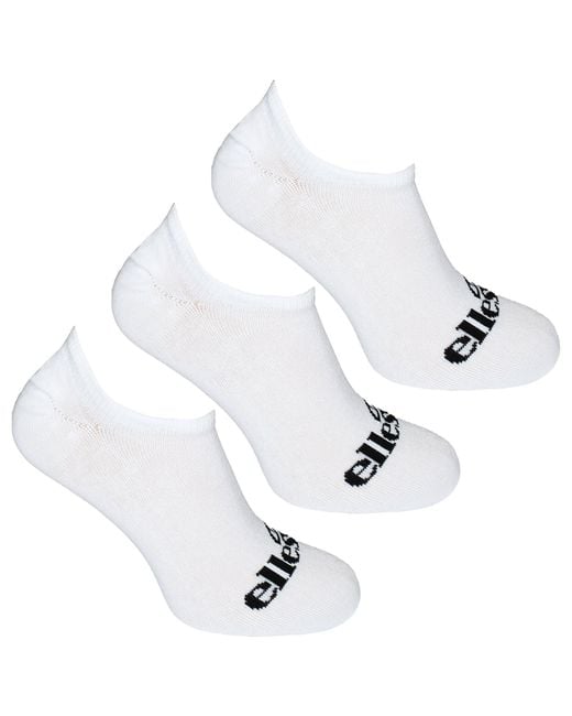 Ellesse White 3-Pack Frimo No Show Socks Cotton for men