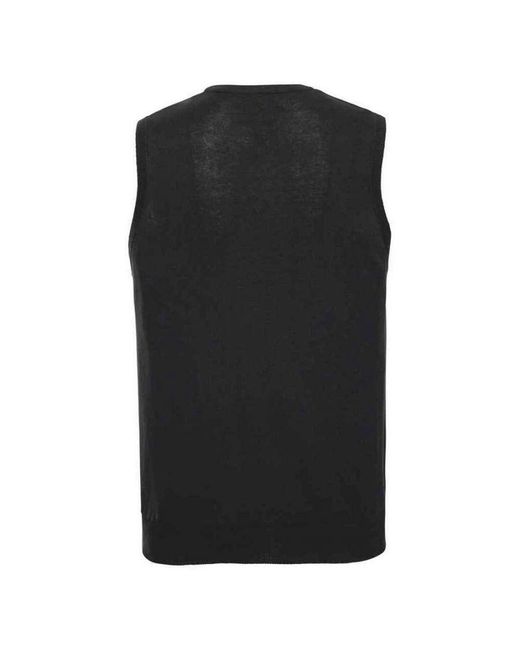 Russell Black Knitted V-Neck Sleeveless Sweatshirt for men