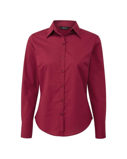 PREMIER Red Ladies Long-Sleeved Shirt