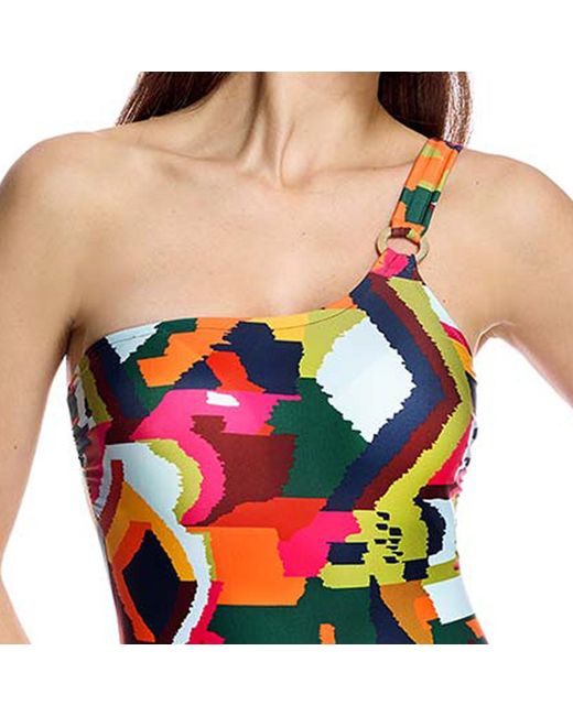 Ory Red Swimsuit Asymmetrical Bathing Suit W260111