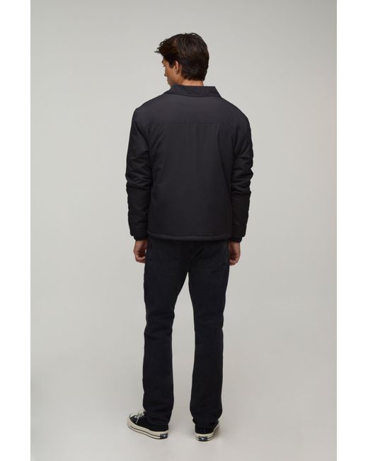 BoohooMAN Gray Padded Collared Coach Jacket for men