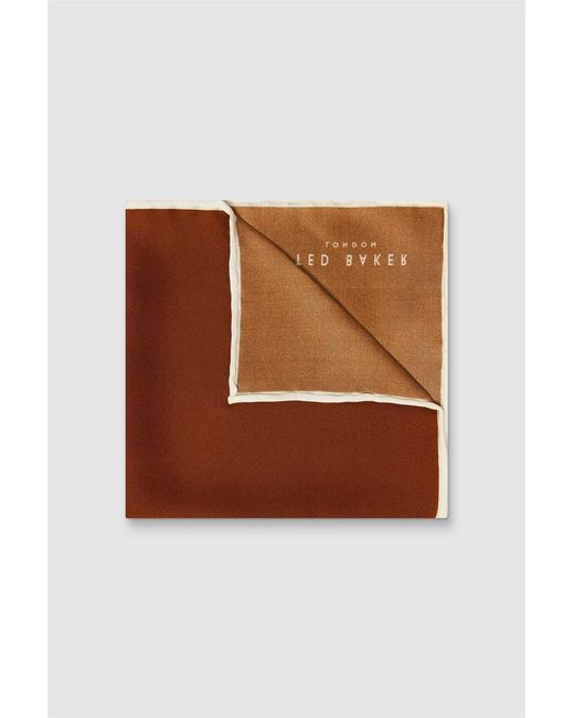 Ted Baker Brown Plain Pocket Square for men