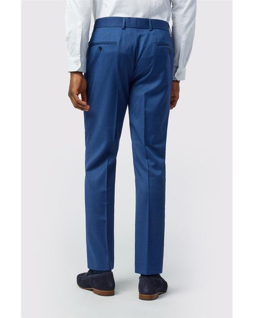 Ted Baker Blue Flat Fronted Tailored Suit Trousers for men